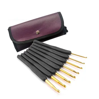 

MIUSIE Aluminium Crochet Hooks Knit 9Pcs Crochet Needle Yarn Set Sweater Weave Knitting Needls DIY Clothes Scarf With Bag