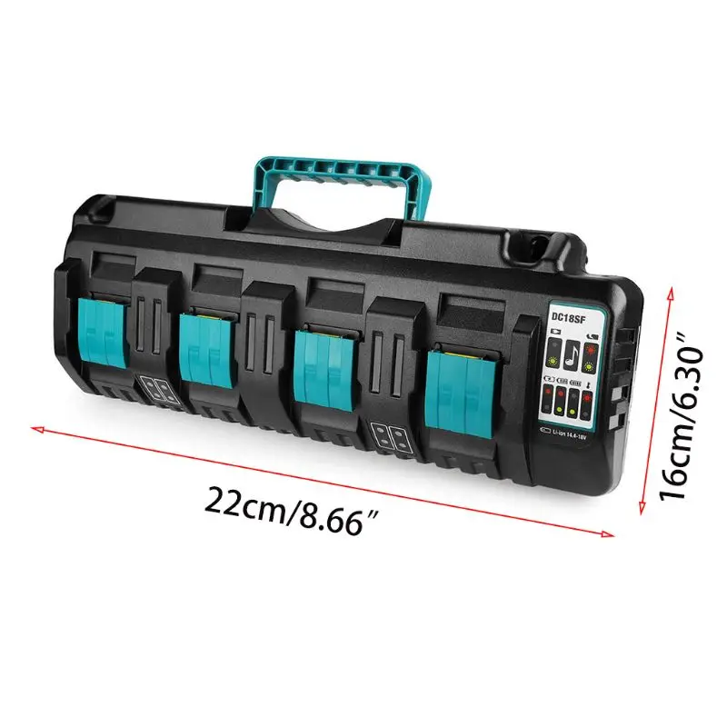 DC18SF 4-Port 14.4V 18V 4X3A Li-Ion Battery Charger For Makita BL1820 BL1830 BL1850 BL1430 Power Tools