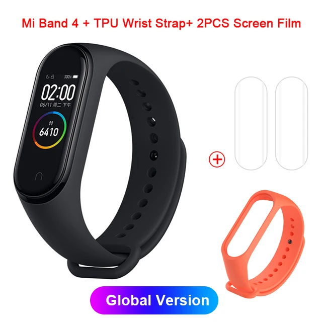 Xiaomi mi-браслет 4 mi Band 3 цвета экран Смарт-Браслет фитнес-трекер пульсометр Bluetooth водонепроницаемый спортивный умный Браслет - Цвет: Milanes Global 1