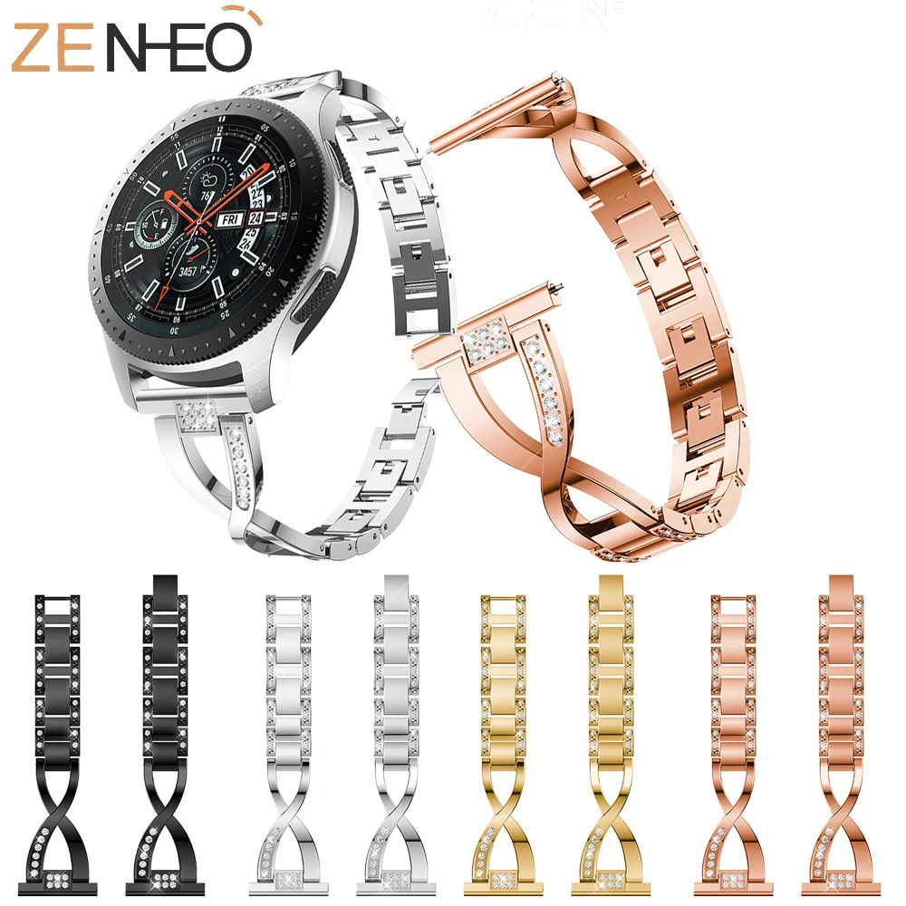 

X White Diamond Band Straps For Samsung Galaxy 46mm Replacement Watch Strap Wrist For Huami Amazfit GTR 47mm Watch Band