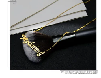 

Stainless Steel Name Necklaces Personalized Name Pendant Necklaces Birthday Gift Gold Color English Letter Custom Colorfast