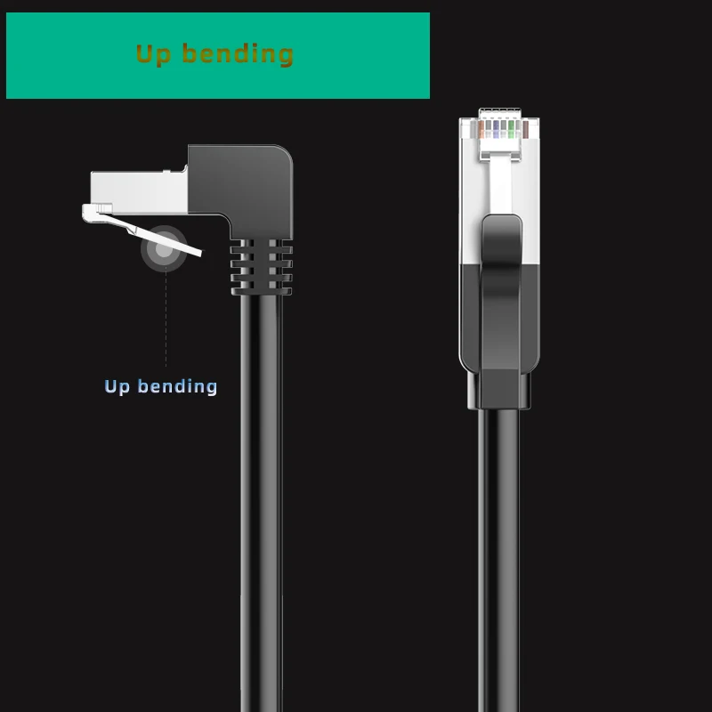 Up bending Вверх и вниз изгиб Ethernet кабель Cat6 Lan кабель UTP CAT 6 RJ 45 сетевой кабель Патч-корд для ноутбука маршрутизатор RJ45 сетевой кабель - Цвет: Up bending