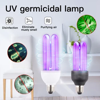

E27 UVC Ultraviolet UV Light Tube Bulb Disinfection Lamp Ozone Sterilization Mites Lights Germicidal Lamp Bulb AC220V 20-60W