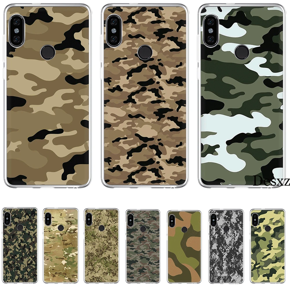 

Silicone Mobile Phone Case For Xiaomi Redmi GO 7 S2 4A 4X 5 5A Plus 6 6A 7A K20 Pro Cover Protection Camouflage Beautiful
