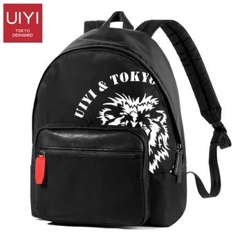 

UIYI Korean nylon men's backpack large-capacity lion print mochilas 14-inch laptop backpack schoolbag male Teenage patchwork bag