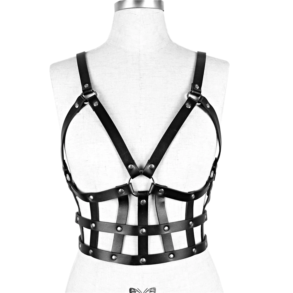 Bafei Sexy Cage Bra Leather Harness Women Bdsm Set Bondage Lingerie Belts Sexy Thigh Garter Belt Underwear Suspender