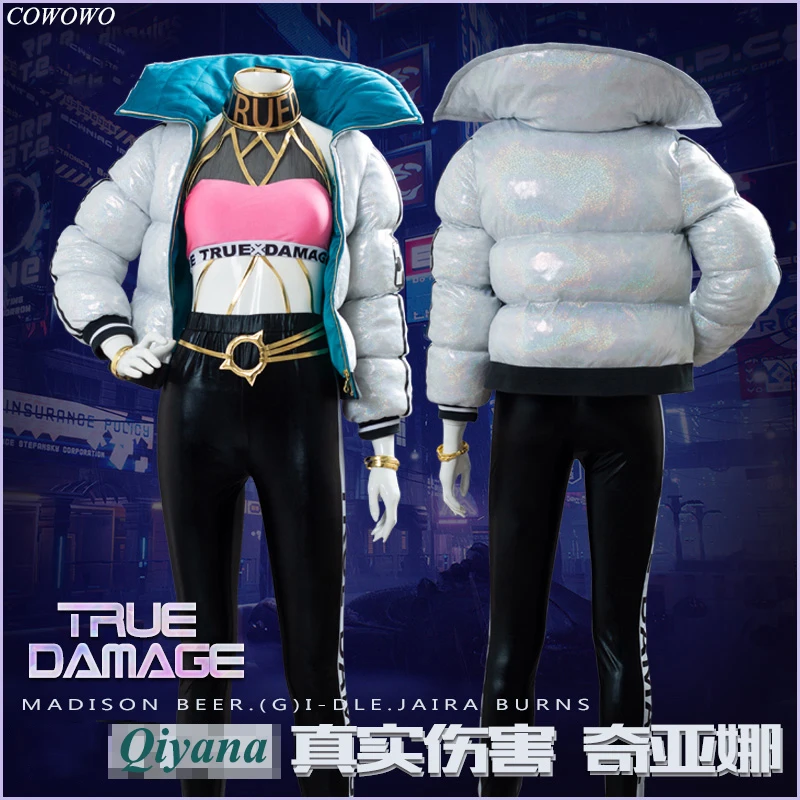 

Anime! Game LOL Qiyana True Damage New Skin Battle Suit Gothic Uniform Cosplay Costume Halloween Outfit For Women Free Shipping