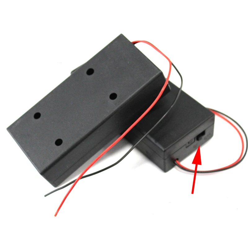 

10pcs/lot Plastic 2 x 3.7V 18650 Battery Holder Storage Box Case 2 Slots 7.4V Batteries Cover With ON/OFF Switch Wire Leads