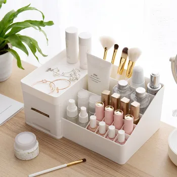

Drawers Type Make Up Organizer Desktop Skin Care Product Box Multi Grid Lipstick Holder Nail Polish Perfume Organizer Girls Gift