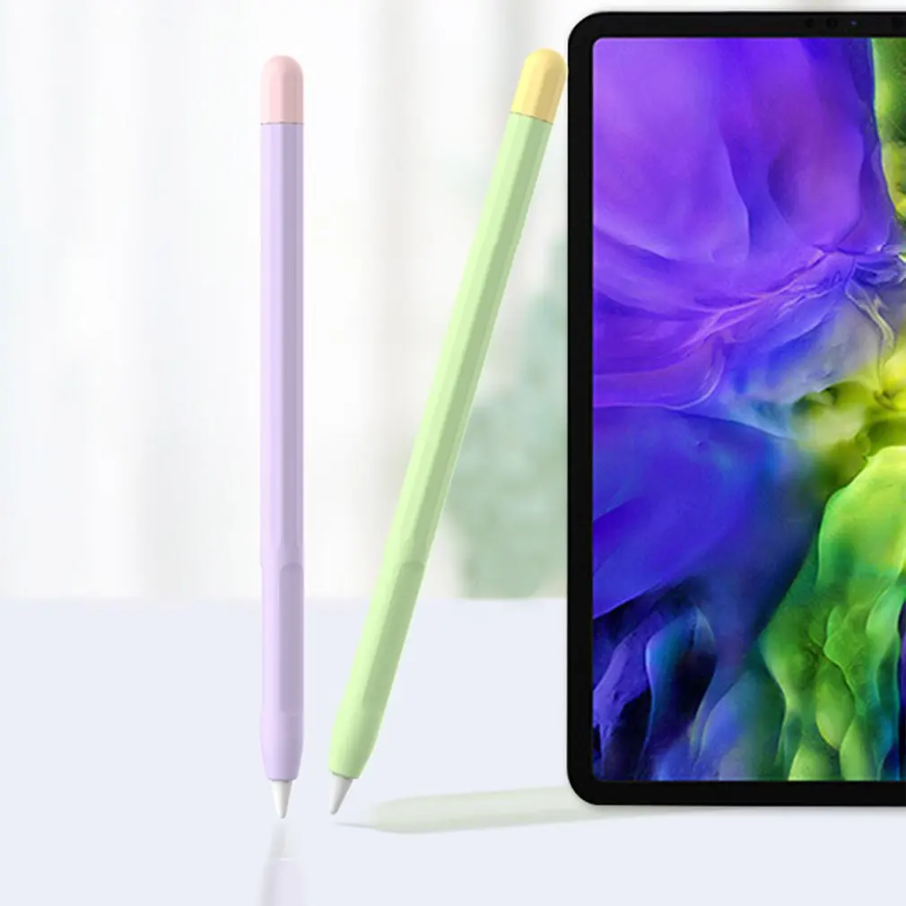 For Apple Pencil Case Caps For Pen Case Stylus Cover Silicone Color Matching Stylus Protective Case Non-slip Anti-fall Pen Cover