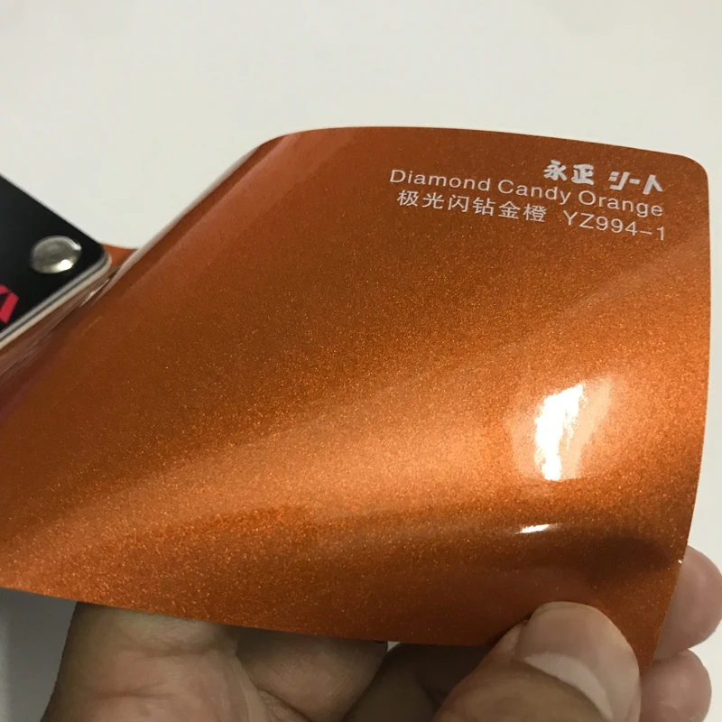 Orange Diamond Glitter Vinyl Wrap Sticker