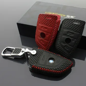 

key case 3 button for BMW X1 sDrive 2016 X5 X6 2017 xDrive 35i car key holder leather cover key Free shipping