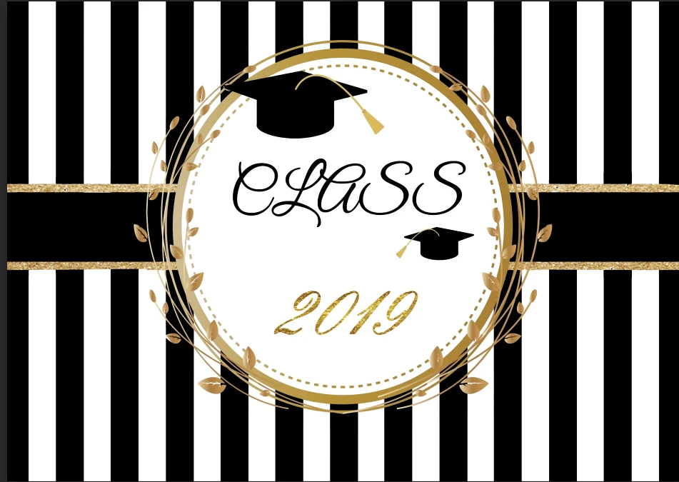 

Black White Gold Stripe Graduation Party Backdrops Flowers Photography Backgrounds Photo Backdrops Photo Studio 7x5FT