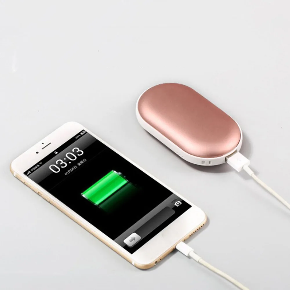 2 в 1 Мини-грелка для рук USB перезаряжаемая грелка для рук и внешний аккумулятор 4000 мА долговечный портативный удобный карманный обогреватель для рук