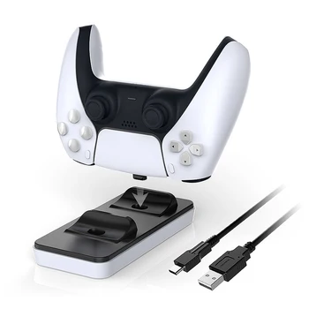 

Dual USB Gamepad Joystick Charging Dock for Sony PlayStation 5 PS5 Portable Game Controller Handle Power Charger Station