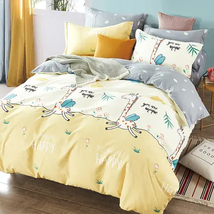 

New Carrot Yellow Bedding Set Soft Printed Duvet Cover Pillowcase Queen King Bed Linen Bedspread Flat Sheet