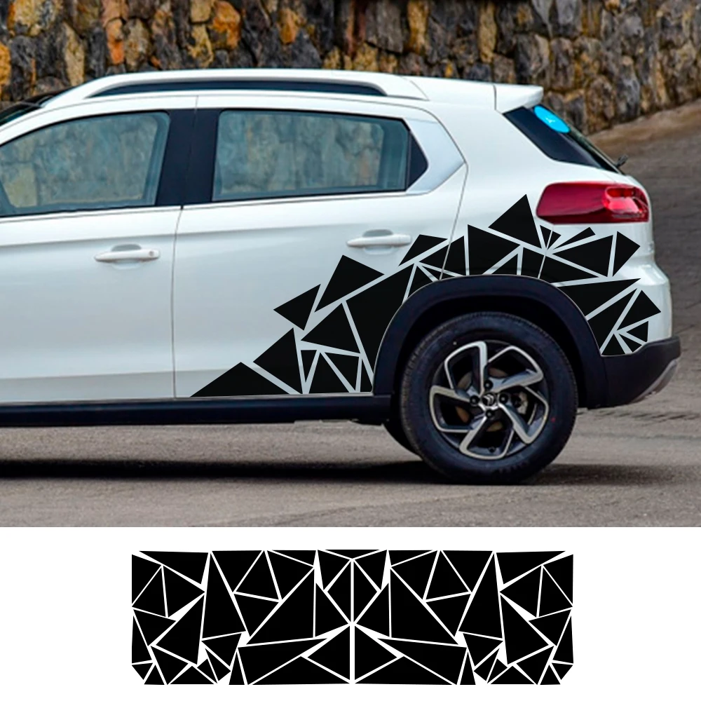 

2PCS Car Door Side Auto Tail Vinyl Triangle Stickers For car Accessories