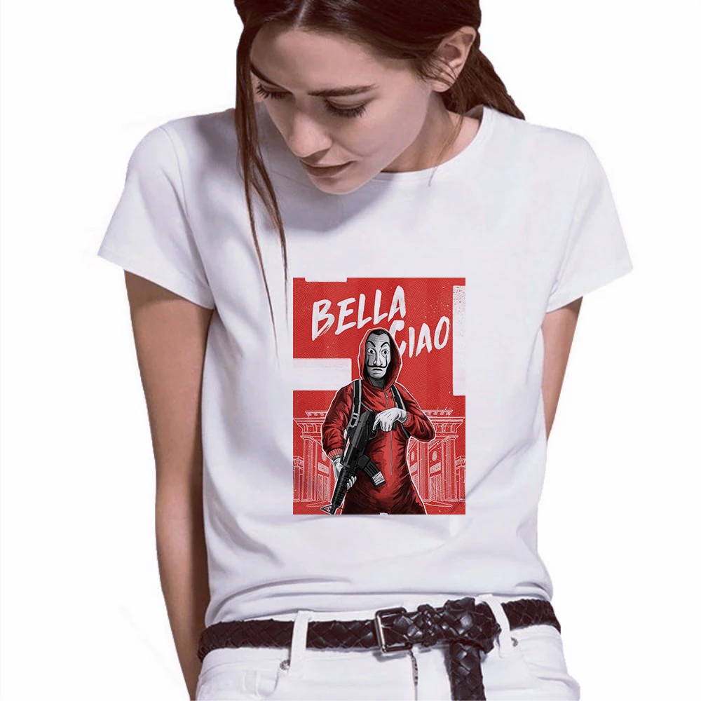 women t shirt Funny Design La Casa De Papel T Shirt Money Heist Tees TV Series Short Sleeve House of Paper T-Shirt