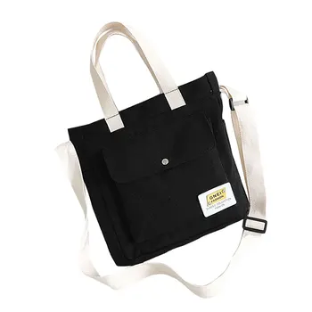 

Women Canvas Shoulder Bag Large Capacity Handbag Patchwork Bags Female Big Tote Ladies Canvas Shopping Bag