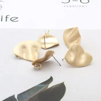 

10Pc GoldenOval Shape Earrings Base Connectors Earrings with Hole Earring Making R9JE
