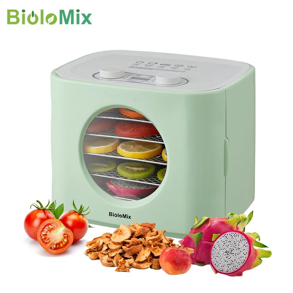 BioloMix Food Dehydrator Machine 5 Metal Trays Adjustable Timer