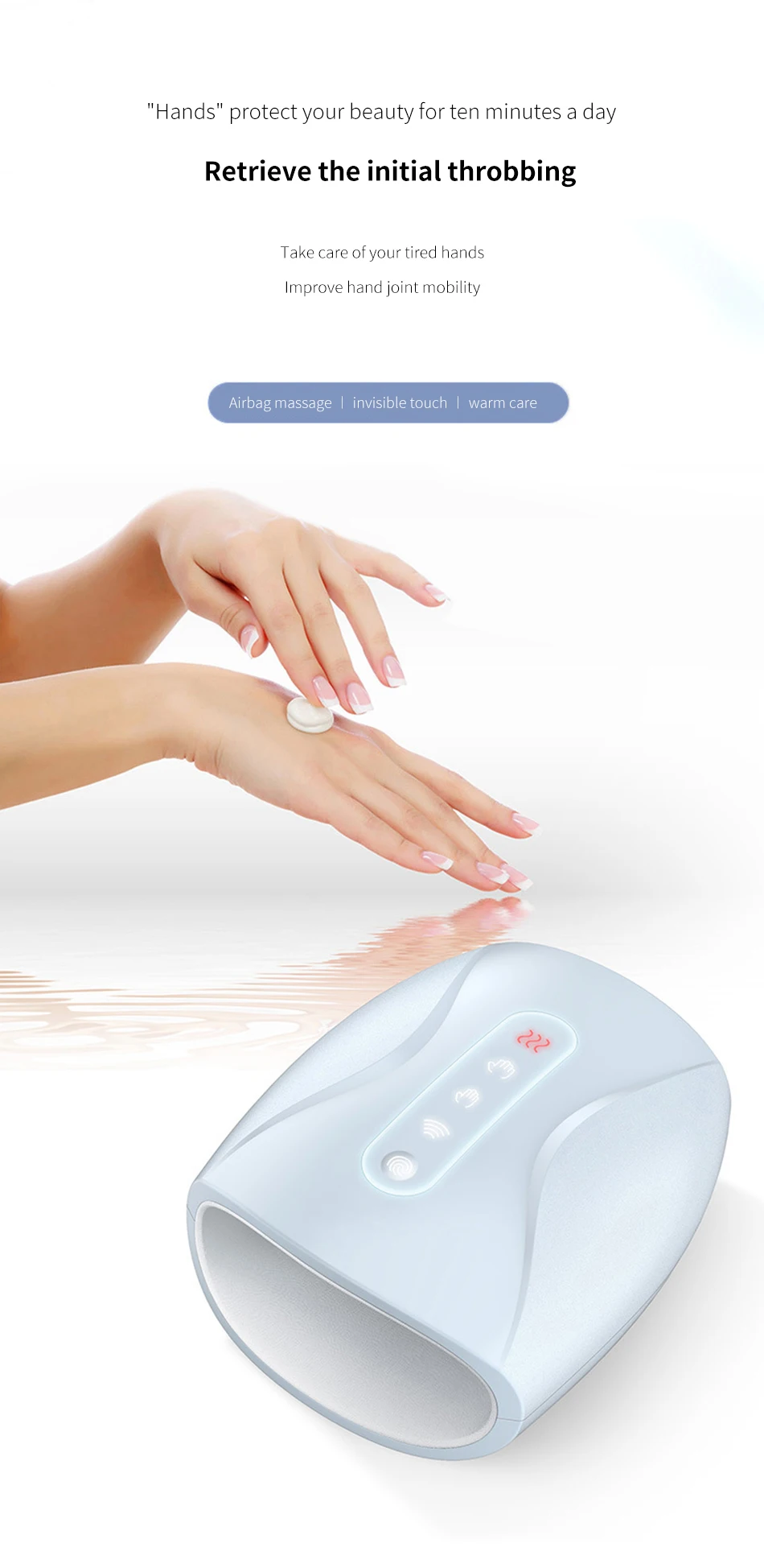 Electric Hand Massager Palm Finger Massage Machine with Air Pressure Heat Compression