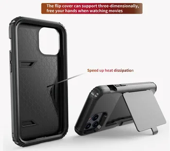 

50Pcs Shockproof Card Slot Armor Phone Case For iPhone 12 11Pro Max XR XS Max X 7 8 Plus 11Pro 12 Satnd Holder Cover With Mirror