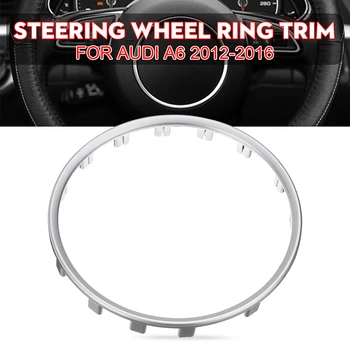 

Hot New ABS Chrome Steering Wheel Decoration Sticker Trim Sequins Cover Cap Ring For Audi A6 2012 2013 2014 2015 2016