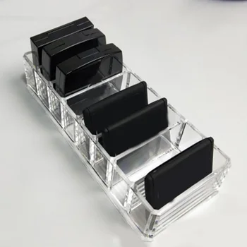 

New Clear Acrylic Makeup Brushes Organizer Holder Lipstick Stand Case Desktop Jewelry Box Cosmetic Tray with 8 Slots SC