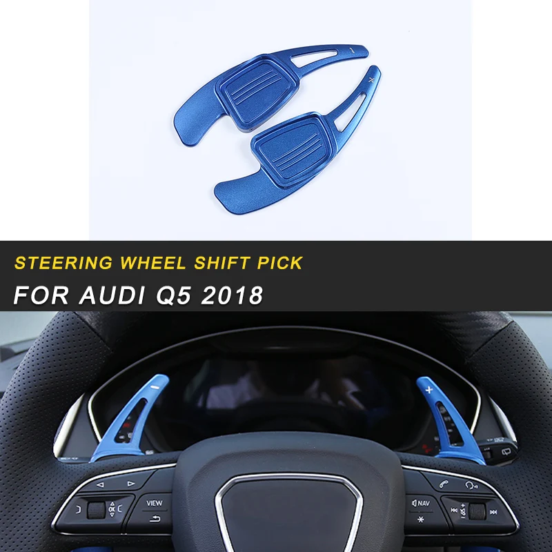 

Auto Steering Wheel Shift Pick Frame Trim Cover Sticker Interior Accessories for Audi Q5 FY 2018 Car Styling