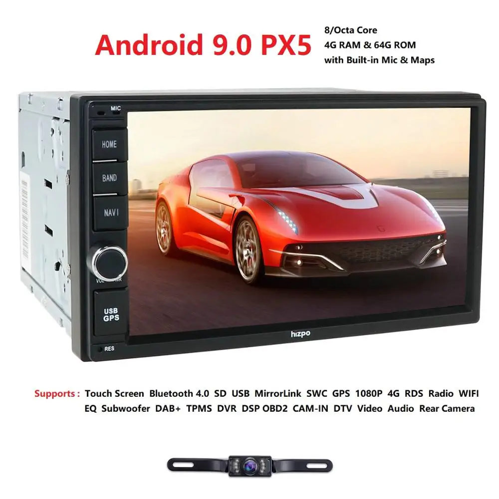 Sale OctaCore Pure Android9.0 Auto Radio Car NODVD Player Car PC Tablet Double 2din 7