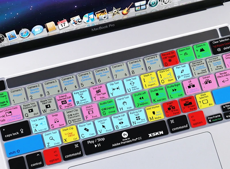 XSKN Premiere Pro CC Shortcuts Keyboard Cover Skin for US Version 16 inch A2141 New MacBook Pro with Touch Bar & Touch ID XSKN Premiere Pro CC Shortcuts Keyboard Cover Skin for US Version 16 inch A2141 New MacBook Pro with Touch Bar & Touch ID