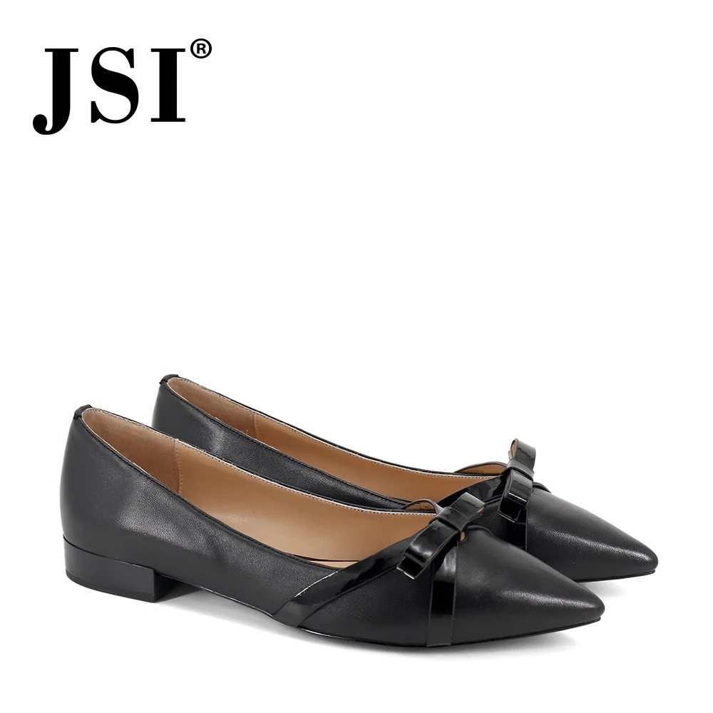 

JSI Brand Handmade Genuine Leather Women Flats Spring and Autumn Slip-on Pointed Toe Ladies Shoes Quality Fashion Flats JC301