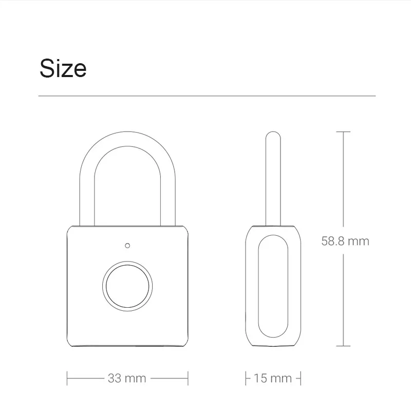 Новый смарт замок Xiaomi со сканером отпечатков пальцев USB Перезаряжаемый дверной