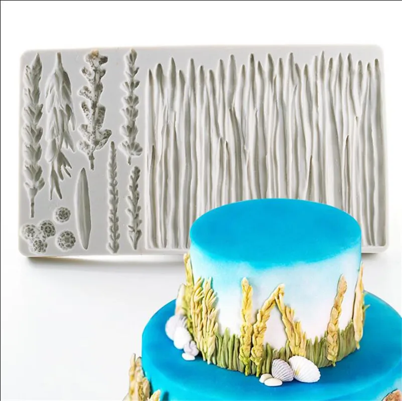 

Water Grass Shape Fondant Cake Silicone Mold Candy Chocolate Molds Cookies Mould Biscuits Baking Cake Decoration Tools