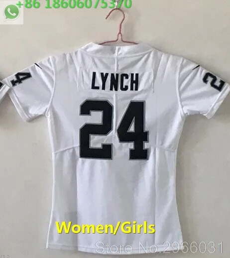 А+++ Качество Женщины 24 marshawn lynch 52 khalil mack 89 amari cooper 4 Derek Carr Джерси Окленд - Цвет: for women