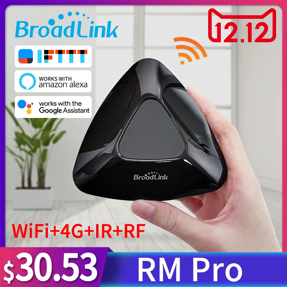 Broadlink RMPro+ 315/433Mhz WiFi+IR+RF Control for Alexa Google Home IFTTT Smart Home APP Remote Control AU/UK/EU/US Standard