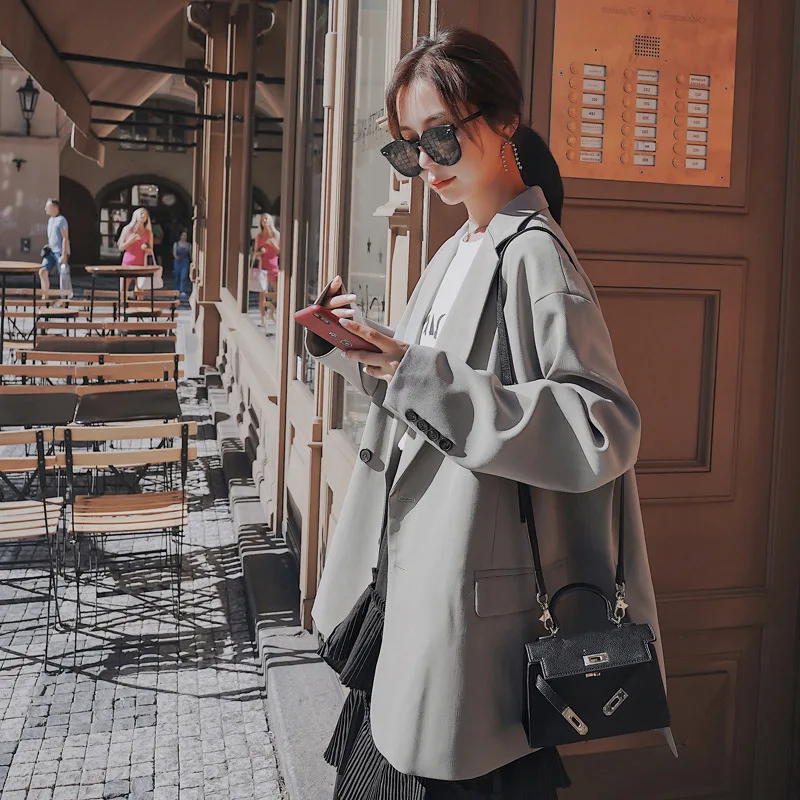 

Suit Jacket Women's 2019 Online Celebrity Spring And Autumn New Style Korean-style Loose-Fit Popular Suit Retro Hong Kong Style