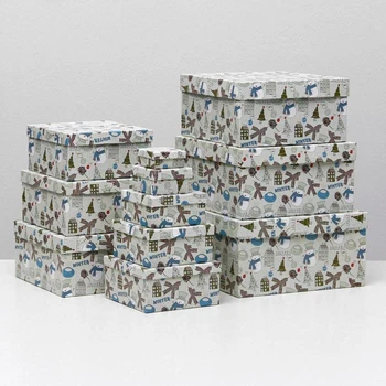 

Set of boxes 11 in 1 "Winter", 25.5 x 25.5 x 13 - 5.5 x 5.5 x 2.5 cm 4723369