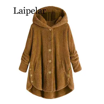 

Women Autumn Winter Parka Outerwear Loose Double-Sided Plush Hoodie Coat Female Plus Size Artificial Fur Coats Jacket New