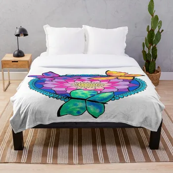 

Soft Blanket for Bed Sherpa Flannel Fleece Blanket Home Travel Sofa Soft Throw Blanket Butterflies Mandala