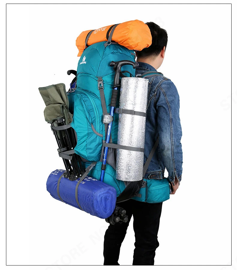 80L Large Capacity RucksacksOutdoor Backpack Climbing Backpacks Hiking Big Sport Bag Travel Bag Mountain Men Waterproof  Bags