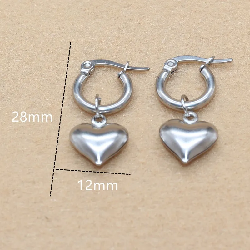 Титановые серьги-кольца 12 мм с сердечком и жемчугом, Star Charms316 L, нержавеющая сталь, не выцветает, не вызывает аллергии