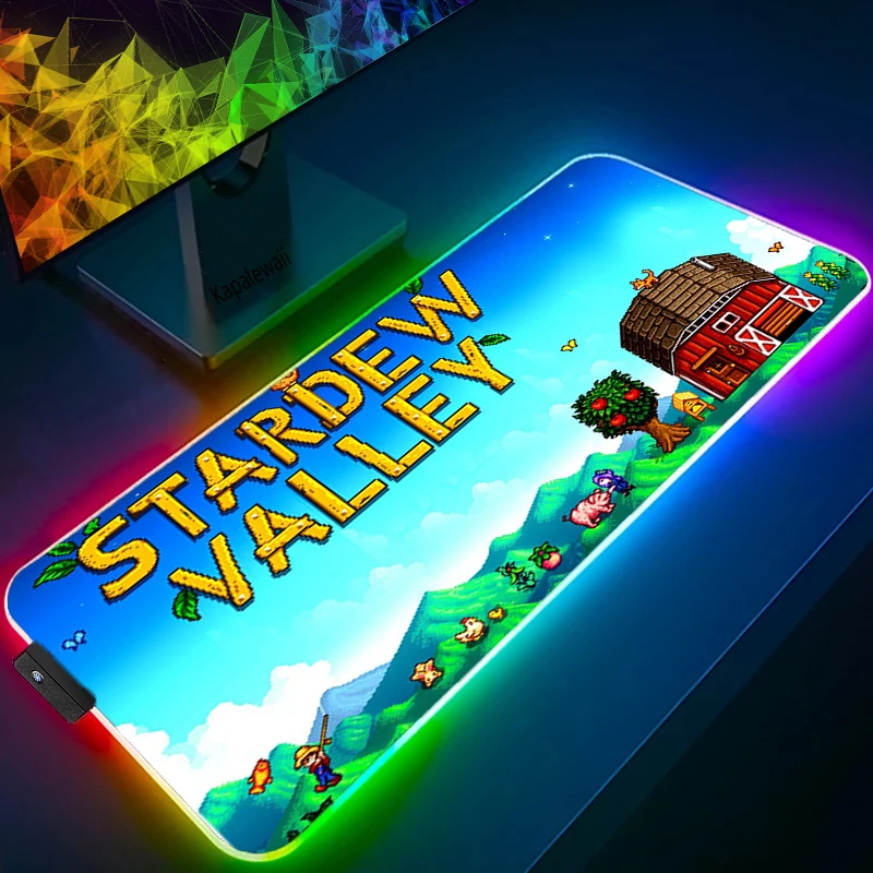 RGB игровой коврик для мыши Большой светящийся компьютерный настольный XXL со