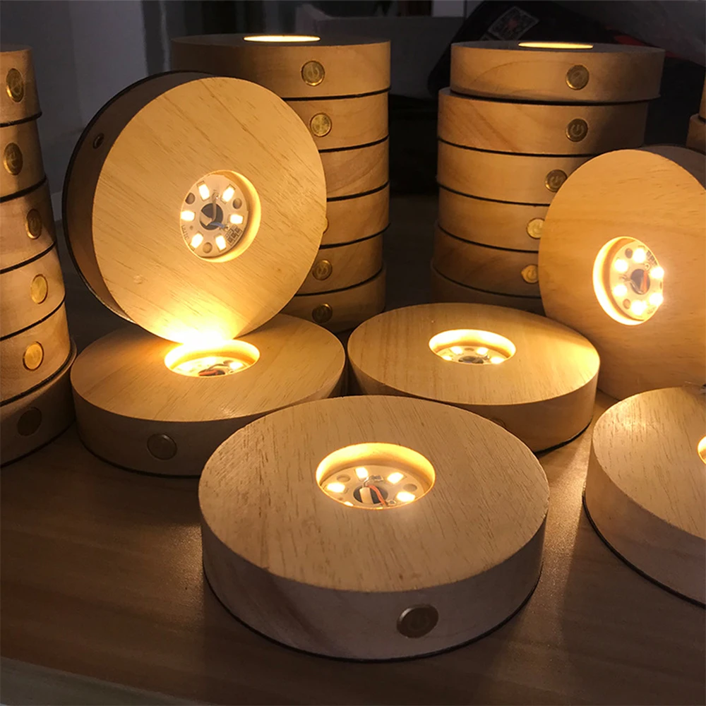 LED Wood Lamp Base USB Rechargeable with Remote Control Stand Lamp Holder Art Ornament Home Decor led lights lamp holder lamp bulb holder lamp base led lamp base