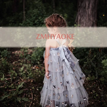 

ZMHYAOKE-tutu 2020 Spring Baby Girl Christmas Dress Princess Mesh Bow Embroidered Girls Dress New Years Eve Dresses for Girls