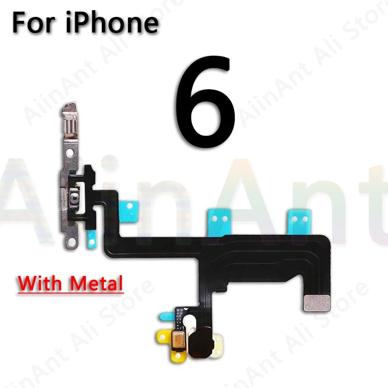 Гибкий кабель для отключения звука и громкости для iPhone 5S, 5c, SE, 5, 6, 6s, 7, 8 Plus, запасные части из металла - Цвет: For iPhone 6