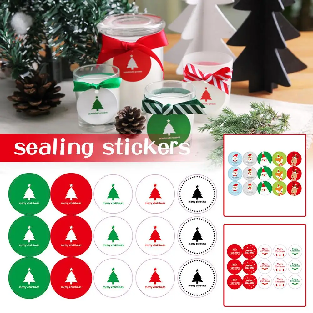 

150pcs Christmas Stickers Elk Christmas Tree Deer Paper Label Baking Gift Sticker Sealed Bottle Sticker Stationery Stickers