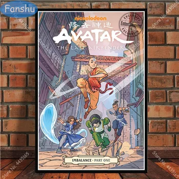 

Art Poster Avatar The Last Airbender Aang Fight Anime Posters and Prints Wall Art Decoration Canvas Painting Room Home art decor