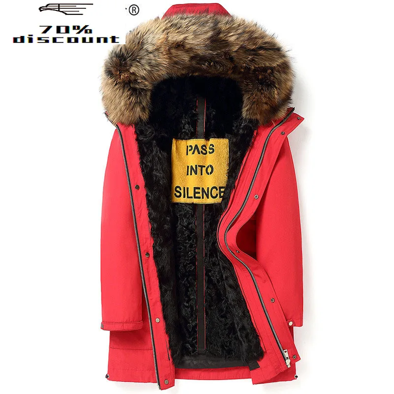 

Parka Homme Real Wool Liner Coat Winter Jacket Men Raccoon Fur Collar Long Coat Plus Size Veste Homme FGB-28095 MY2225